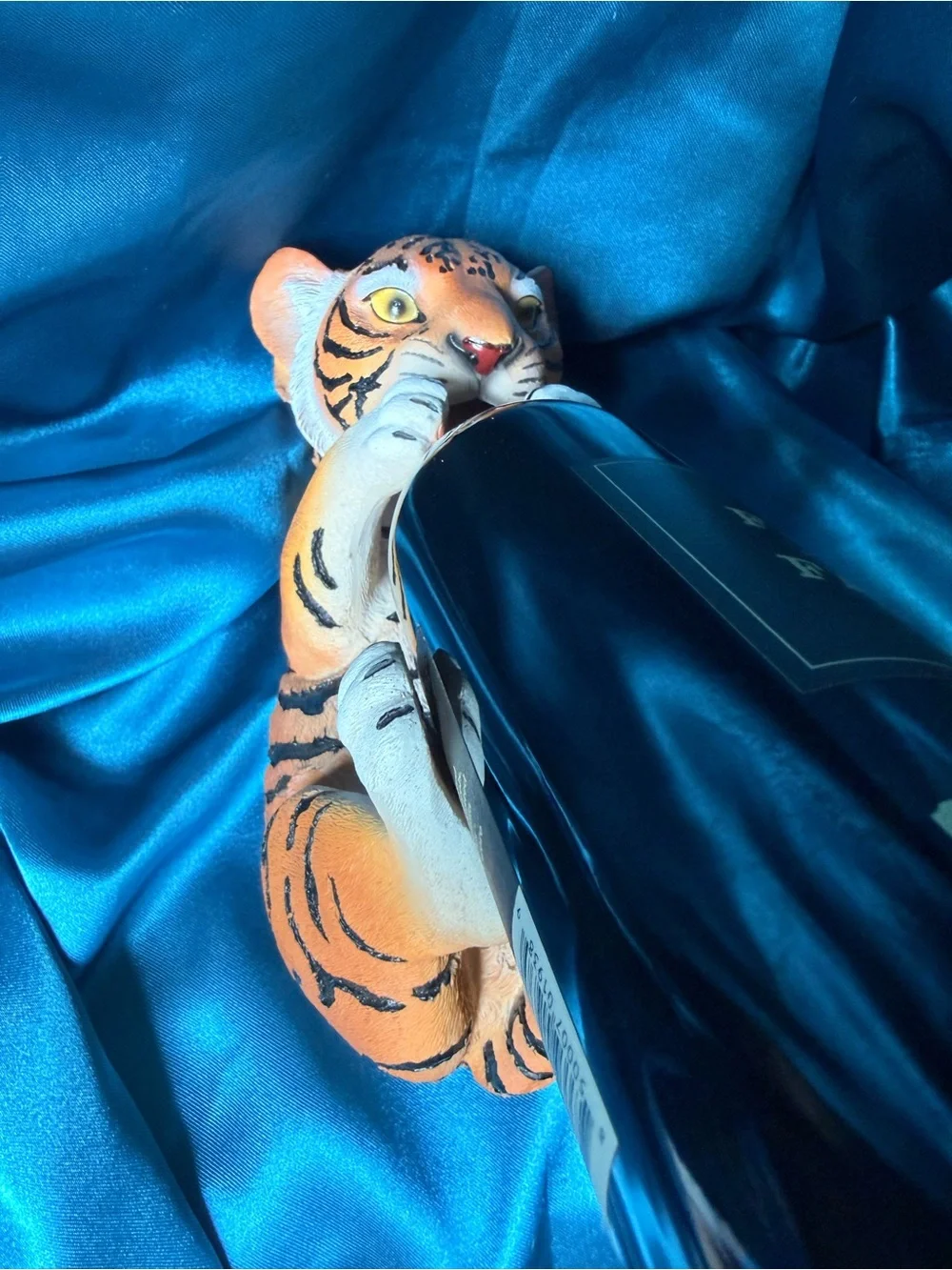 Orange Tiger Ceramic Wine Bottle Holder - Playful Kitchen Accent